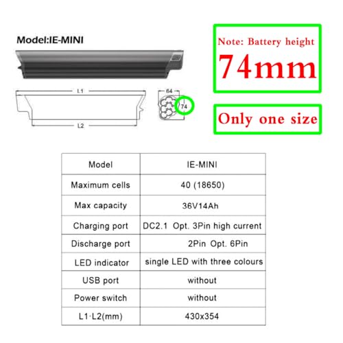 36V 14Ah 500W Reention EEL Mini Electric Bike Removable Lithium Battery with BMS Protection Board