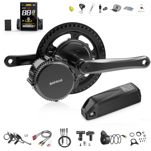 Bafang 48V 750W Mid Drive Kit BBS02B Mid Drive Ebike Conversion Kit with 48V 13Ah Battery Electric Bike Conversion Kit with 3.8" SW-M58 Display & 44T Chainwheel for Mountain Bike