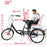 20 Inch Tricycle for Adults Gearless Aluminium Adult Bicycle Shopping with Basket Child Seat Single Speed Wheel Bicycle for Adults Comfort Bicycle Outdoor Sports City Urban Black