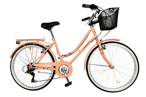 Aurai Trekker Ladies Heritage Bike 26" 6 Speed - Peach