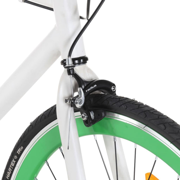 NITCA Fixed Gear Bike,Single Speed Fixie Bicycle-Light,Fancy bike, High-Tensile Steel Frame, Hardtail Bicycle for Adults,700c, White and Green 59 cm