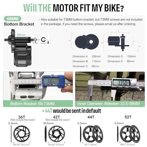 Bafang 48V 750W Mid Drive Kit BBS02B Mid Drive Ebike Conversion Kit with 48V 13Ah Battery Electric Bike Conversion Kit with 3.8" SW-M58 Display & 44T Chainwheel for Mountain Bike