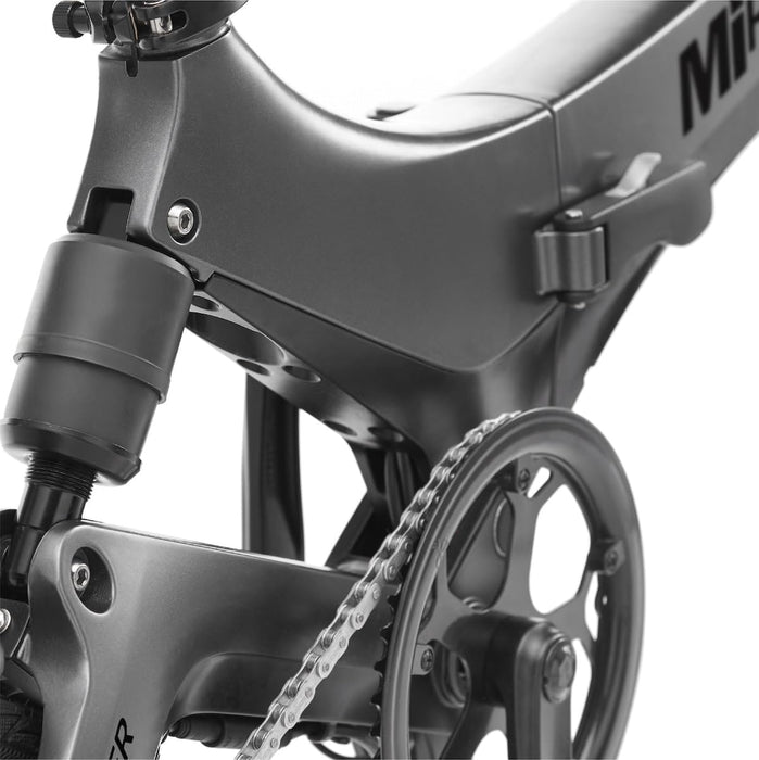 MiRiDER One Folding Electric Bike - Lightweight Magnesium Alloy Foldable eBike with 36V 7Ah Integrated Battery | Thumb Throttle With Pedal Assist | 16" Wheels with Aero Rims (Onyx Grey)