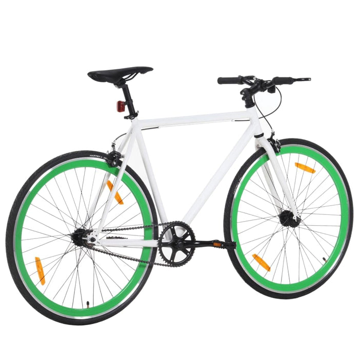 NITCA Fixed Gear Bike,Single Speed Fixie Bicycle-Light,Fancy bike, High-Tensile Steel Frame, Hardtail Bicycle for Adults,700c, White and Green 59 cm