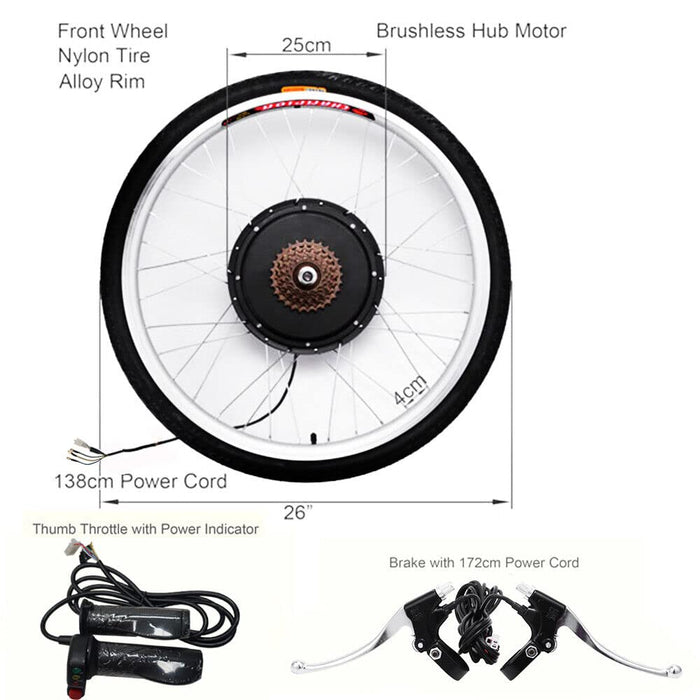 Electric Bike Conversion Kit 48V 1000W Rear Wheel Electric Bicycle Motor Conversion Kit E-bike Hub Motor 26"