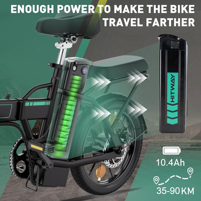 HITWAY Electric Bike E-Bike 10.4Ah 36V Removable Battery Foldable City Bikes, Range 35-90KM, 250W City bike Commuter Electric bicycles BK5S