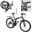 Levkitch 26 Inch Adult Folding Mountain Bike 21 Speed Mens MTB Foldable Bicycle with Disc Brakes Carbon Steel Frame Bicycle with Mudguard (Black-Silver)