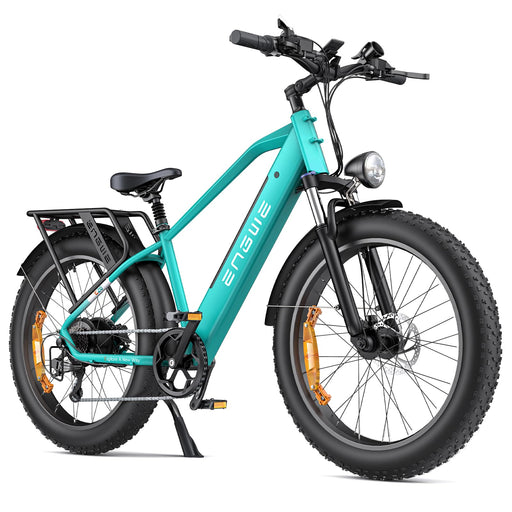 ENGWE E26 Electric Bike E-Bike for Adults with 26"x4.0" Fat Tire,250W E Mountain Bike 48V 16Ah Battery Range Up to 140KM, Speed-7 Dual Suspension All-Terrain Ebike MTB (High-Step, Gem Blue)