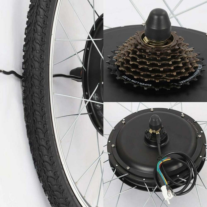 Youyijia Electric Bike Conversion Kit 26" Rear Wheel Electric Bicycle Motor Conversion Kit 48V 1500W for E-bike Cycling Hub