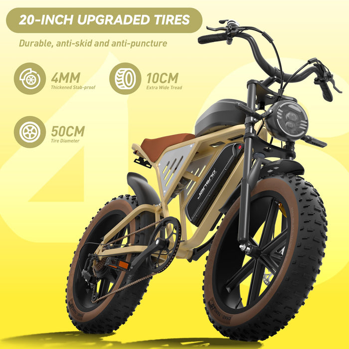 JANSNO X70 Adult E-Bike with 65 Nm Motor, 120 miles of range,48V/34Ah Newly Upgraded Dual Battery, 20’ x 4.0 All Terrain Wide Tyre E-Bike with Unlockable Multiple Performance Modes,CE certification