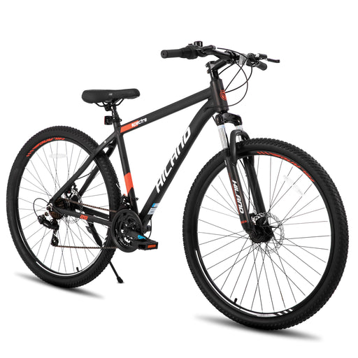 Hiland 29 Inch Mountain Bike, Aluminium Frame 21 Speed MTB with Disc Brake Suspension Fork, Mountain Bike For Men Black