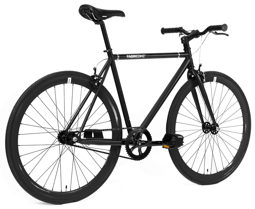 FabricBike-Fixed Gear Bike, Single Speed,Hi-Ten steel black frame, 10Kg (Fully Matte Black, M-53)