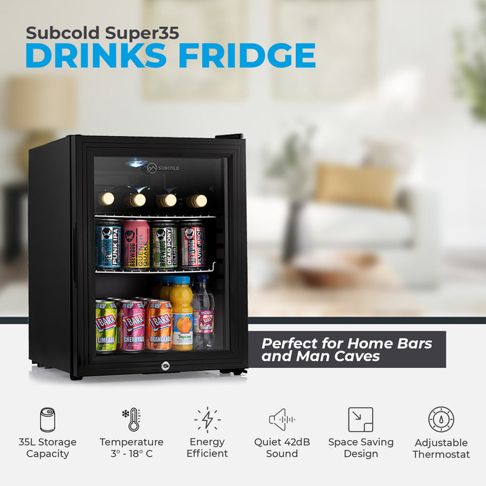 Subcold Super 35 LED Beer Fridge - Black